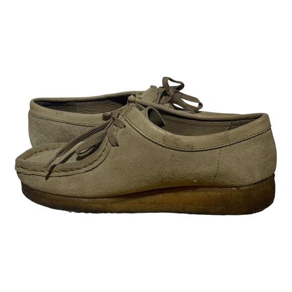Clarks Originals Wallabee Style Moc Toe Beige Suede Womens Size 7.5 Casual Shoes - Picture 7 of 9